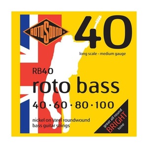 ロトサウンド ベース弦 2セット RB40 Roto Bass Medium 40-100 LONG SCALE エレキベース弦×2セット ROTOSOUND