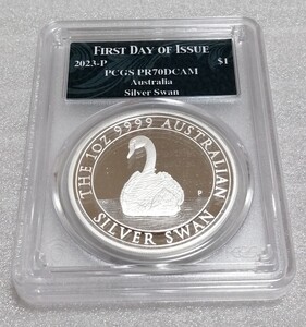 オーストラリア 2023 白鳥 スワン 銀貨 プルーフ PCGS PR70 DCAM オリジナル箱と証明書付き