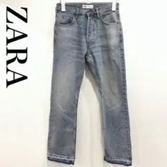 ZARA ザラ ヴィンテージ加工 ボタンフライ　コットン デニム ジーンズ