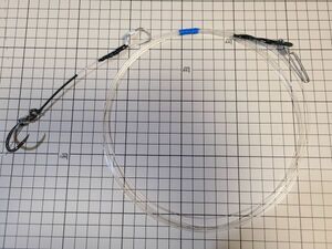 +●大物泳がせ仕掛フロロカーボン60号●親針移動式●5メートル●活イカ餌　ヤリイカ　アカイカ泳がせ●