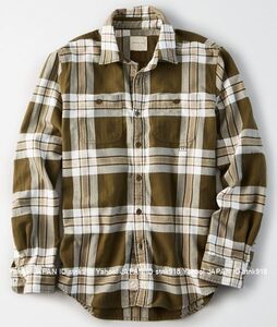 〓ラスト!! アメリカンイーグル/US S/AE Plaid Workwear シャツ/Olive