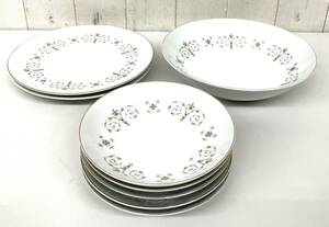 NORITAKE ノリタケ GLORIA ＊草花文 金彩 中鉢 中皿 2客 小皿 5客 ＊セット まとめて ＊陶器 陶芸 洋食器 テーブル ＊ディッシュ 食卓