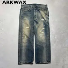 arkwax arknets ビンテージ　復刻デニム　リジット　ダメージ　リペア