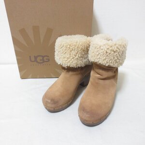 T933　UGG　アグ　 LYNNEA　リネア　ショートブーツ　ムートン　ボア　24cm　ベージュ　2WAY