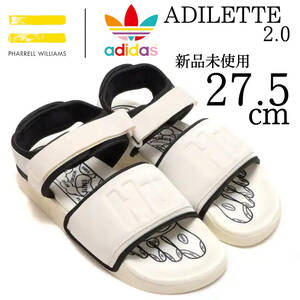 新品 27.5cm アディダスオリジナルス × ファレル ウィリアムス adidas Pharrell ADILETTE アディレッタ サンダル 白 ホワイト 春 夏