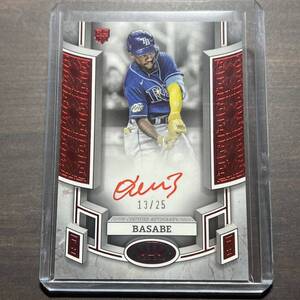 Osleivis Basabe RC - Tampa Bay Rays Red Foil Parallel Auto /25 Break Out Autograph 2024 Topps Tier One Baseball MLB 直筆サイン