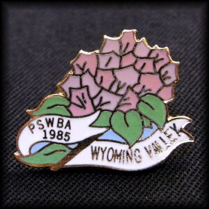 USA BOWLING PIN ボウリング ピンバッジ PSWBA 1985 WYOMING VALLEY 花 No 13