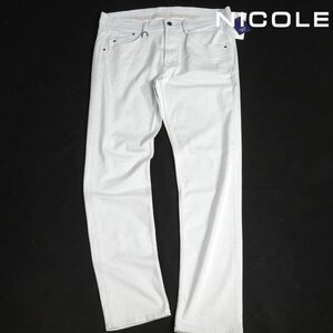 新品1円～★ニコル セレクション NICOLE selection メンズ ストレッチ ストレート カラーデニム パンツ 50 LL グレー 美脚パンツ◆4673◆