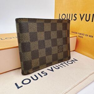 2899【美品】LOUIS VUITTON ルイヴィトン ダミエ ポルトフォイユ フロリン 二つ折り財布 小銭入れ付 ウォレット N60011/SP1097