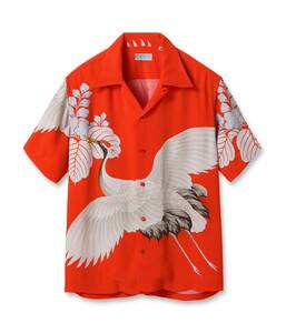 SUN SURF　L　CRANE FLY AWAY　SS39277　鶴　サンサーフ　和柄　アロハシャツ　Hawaiian shirt　SPECIAL EDITION　JAPAN　東洋　虎　龍