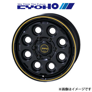 共豊 アルミホイール 1本 PPX Mil:8 ハイエース 200系(15×6.0J 6-139.7 INSET33 セミグロスブラック/イエローライン)KYOHO