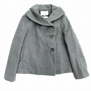 ユナイテッドアローズ A DAY IN THE LIFE UNITED ARROWS ショールカラー コート ジャケット ショート丈 ウール グレー レディース♪１