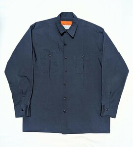 Vintage Perfect ワークシャツ ワークウェア 長袖 ネイビー ポリエステル/コットン メンズ L REG ヴィンテージ