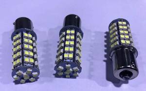 24V用 S25 LED 68連smd シングル ホワイト ３個　トラック　トレーラー　ダンプ　重機などにも！　