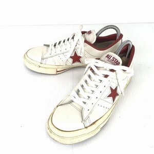 CONVERSE/コンバース★ONE STAR/レザースニーカー【US6/24.5/白×赤】◆A-41