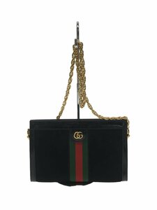 GUCCI◆グッチ/ショルダーバッグ/スウェード/ブラック//