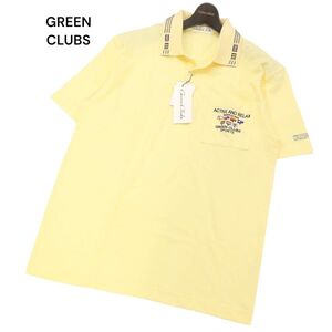 【新品 未使用】 GREEN CLUBS グリーンクラブ 春夏 フラッグ刺繍★ 半袖 鹿の子 ポロシャツ Sz.3　メンズ　I4T01973_5#A