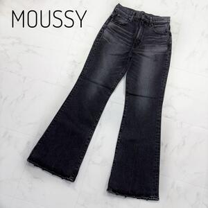 MOUSSY ブラック　ブーツカット　フレアデニム　27 MVS　 BLACK FLARE　ブラックデニム