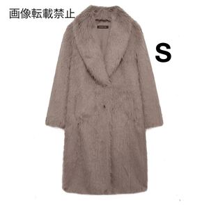 vintage ヴィンテージ レトロ ロング ファーコート アウター Sサイズ レディース★ZARA 好きな方に★2024 A/W 秋冬新作 新品未使用★