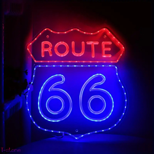 ネオンサイン LED ドットデザイン ROUTE66 電飾看板 マザーロード 国道 アメリカンスタイル お洒落 インテリア ディスプレイ 雰囲気作り