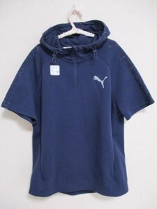 ●　PUMA　プーマ　● 　半袖パーカ　■　L　紺（40828）未使用