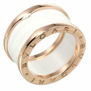 ブルガリ BVLGARI B.Zero1 4バンド 12号 リング 指輪 ビーゼロワン K18 PG ピンクゴールド セラミック 約10.41g【I122924054】中古