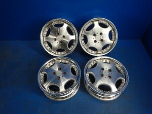 中古 AME SHALLEN 15x5.5J/6J 4H 100 15インチ アルミホイール 4本セット 1本歪み 難あり (棚9016-801)