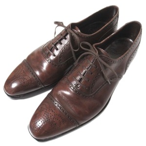 美品 CROCKETT&JONES クロケット&ジョーンズ ハンドソーン パンチドキャップトゥ ビジネスシューズ ドレスシューズ 8D 26.5cm相当 ブラウン