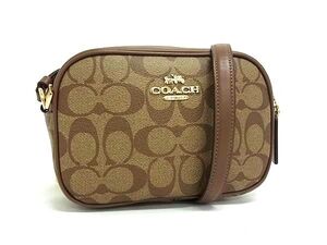 1円 ■新品■未使用■ COACH コーチ C9926 シグネチャー PVC×レザー クロスボディ ショルダーバッグ 斜め掛け ブラウン系 BJ6106