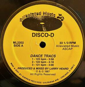 Disco-D - Dance Tracs / Larry Heard作品の中でも1万円超えで取引され、一際高値が付いているレア音源！