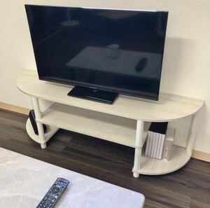 テレビ台　ローボード　50型　幅120cm　TV50BW　アッシュホワイト×白