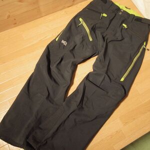 ◎MILLET ミレー GORE-TEX◆スキーパンツ カーゴ 裏フリース 超撥水 防寒 防水 アウトドア W調節可能◆メンズ 黒 Lサイズ◆SA131