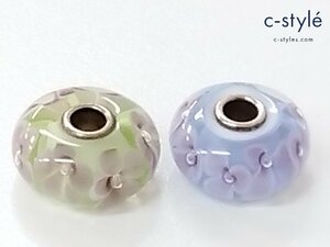 O896a [セット] TROLLBEADS トロールビーズ ガラスビーズ マルチカラー 花 フラワー | ジュエリー N