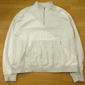 ◎HUF ハフ◆裏地使い トレーナー ハーフジップ スウェット スケート◆メンズ グレー Lサイズ◆AA0838