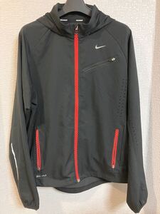 ★美品★ Nike Running ナイキランニング　ドライフィット　ジップアップジャケット　サイズL フード収納可能 パーカー