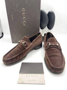 GUCCI　グッチ ホースビット　ローファー　ブラウン　スエード　42E　26.5cm相当