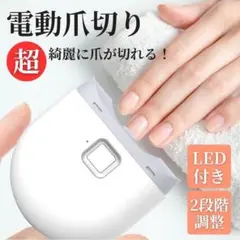 USB充電 電動爪切り 爪削り Type-C LEDライト付 2段階調整 低騒音