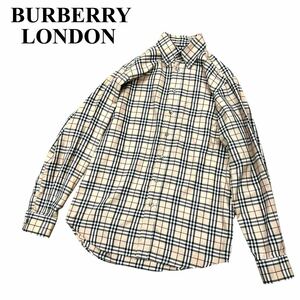 BURBERRY LONDON バーバリー ロンドン シャツ ノバチェック ボタンダウン コットン ベージュ 長袖 メンズ チェック柄 長袖シャツ