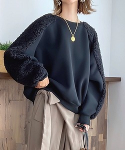 「JUNOAH」 スウェットカットソー LARGE ブラック レディース