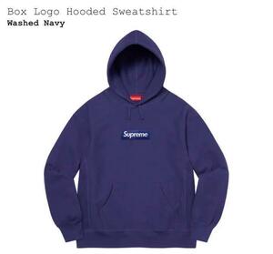 Supreme Box Logo Hooded ネイビー Mサイズ 新品未開封 シュプリーム ボックス ロゴ フーディー スウェットシャツ ウォッシュドネイビー