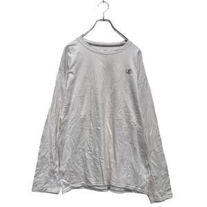 Champion 長袖 ロゴTシャツ XL ホワイト チャンピオン ビッグサイズ 刺繍ロゴ ロンT ロングTシャツ 古着卸 アメリカ仕入 a604-5070