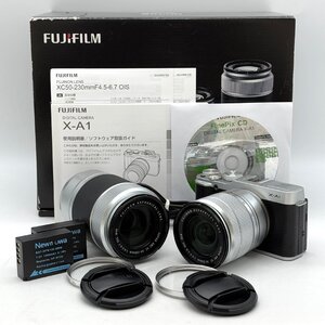 1円～/FUJIFILM/富士フィルム/X-A1/付属品付/SUPER/EBC/XC/OIS/ミラーレス一眼/デジタルカメラ/シャッターOK/通電確認済/ジャンク/X027