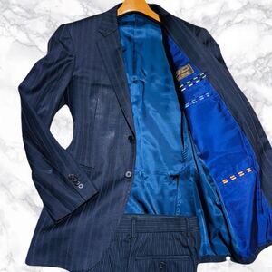 国宝級!!!裏地で魅せる色気!!!【ポールスミス×ロロピアーナ PaulSmith×Loro Piana】スーツ Lサイズ 最高峰の触り心地!!! ブラック