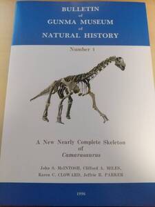 群馬県立自然史博物館　研究紀要１　A new nearly complete skeleton of Camarasaurus　カマラサウルス