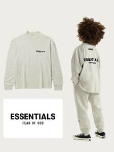 新品 ESSENTIALSキッズロンT エッセンシャルズ FOG FEAROFGOD グレーベージュ 6/7歳用 子ども服 KIDS