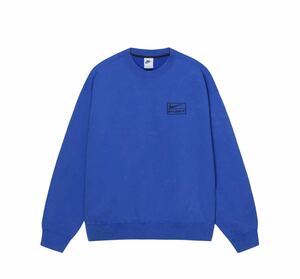 完売品☆Stussy x NIKE アシッドウォッシュ スウェット＆パンツ セットアップ 青 Lサイズ タグ付新品 送込☆ステューシー ナイキ