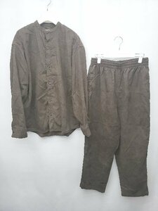 ◇ JOURNAL STANDARD ジャーナルスタンダード スタンドカラー シャツ パンツ セットアップ 上下 サイズM ブラウン メンズ P