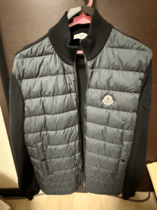 【美品】MONCLER モンクレール ニットダウン CARDIGAN TRICOT カーディガン サイズL メンズ ブラック 春秋 送料無料 モンクレ 