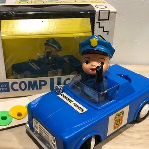 【輸出用？】 日本製 COMPUCAR PATROL TOY TOWN シンセイ 車 警察 電池 ミニカー ソフビ おもちゃ 雑貨 昭和レトロ ビンテージ 管1