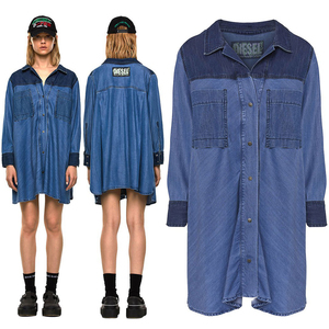 ディーゼル デニム ミニワンピース シャツ DE-NILLA ネイビー レディース XXS DIESEL